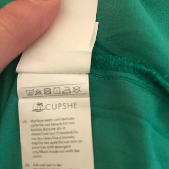 NWT Cupshe Women's Kelly Green Crochet Backless Lace-Up Maxi Dress Size Large - Picture 12 of 13